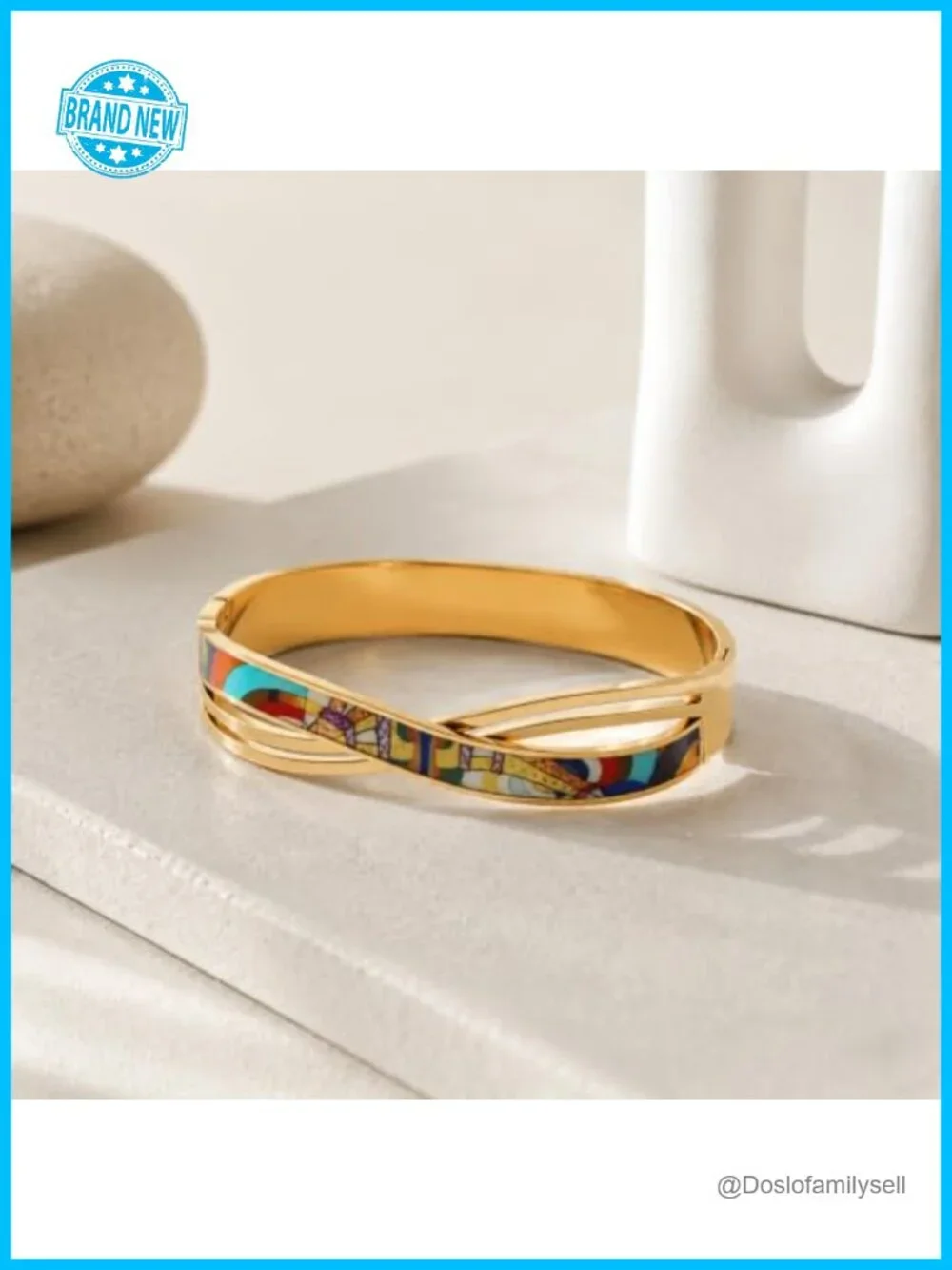 Infinity Twist Hollow Design Stackable Stainless Steel Bangle
